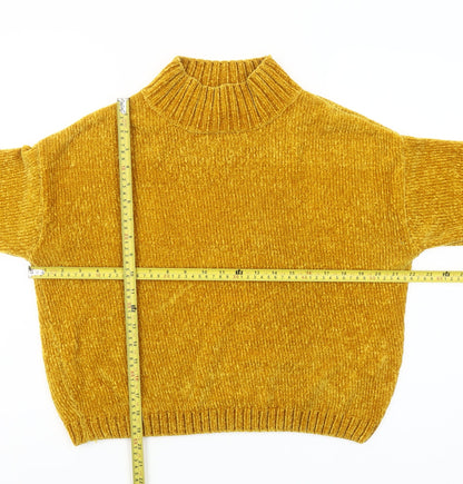 Pull & Bear Women’s Yellow Mock Neck Knit Jumper Size S