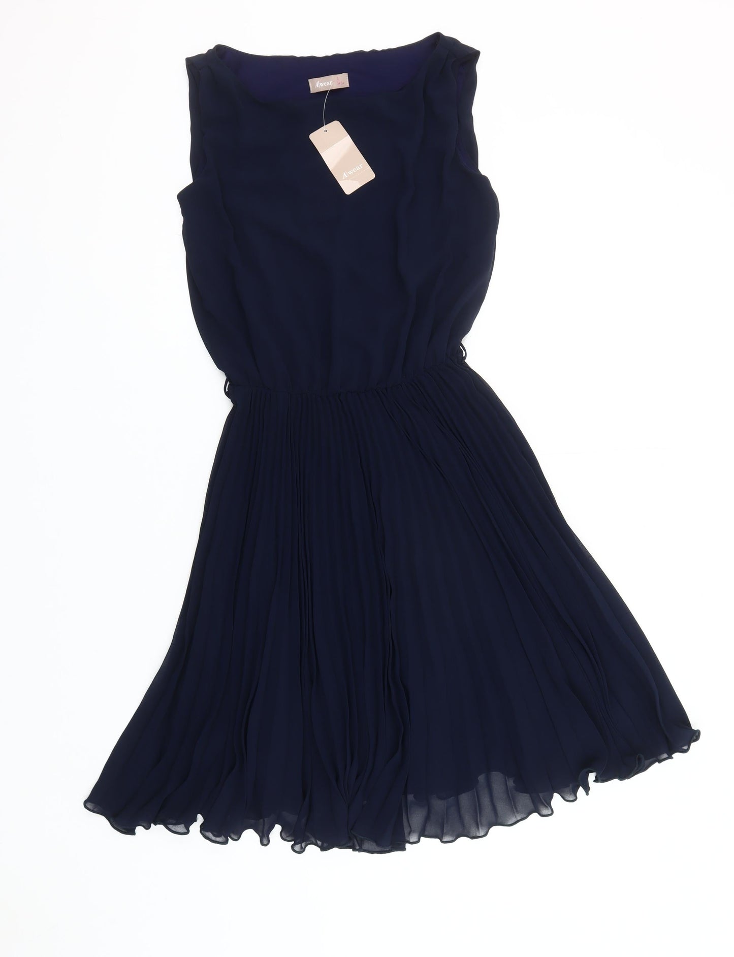 A|wear Women’s Blue A-Line Pleated Chiffon Dress Size 6