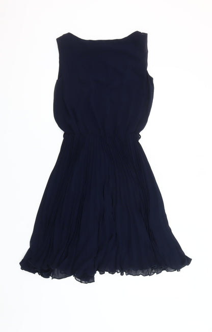A|wear Women’s Blue A-Line Pleated Chiffon Dress Size 6