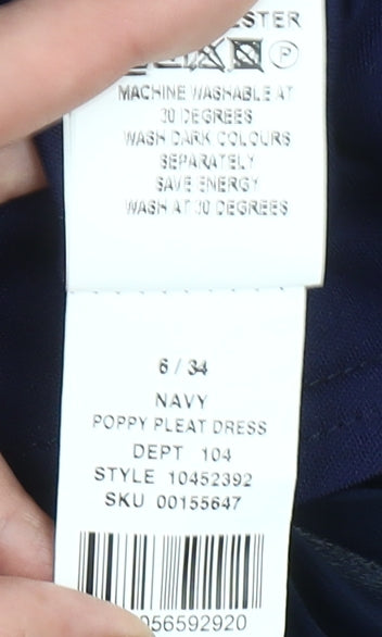 A|wear Women’s Blue A-Line Pleated Chiffon Dress Size 6