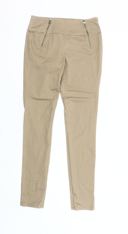 ONLY Women’s Beige High Rise Stretch Jegging Trousers Size M