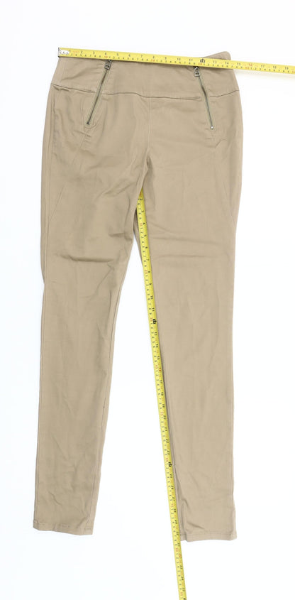ONLY Women’s Beige High Rise Stretch Jegging Trousers Size M