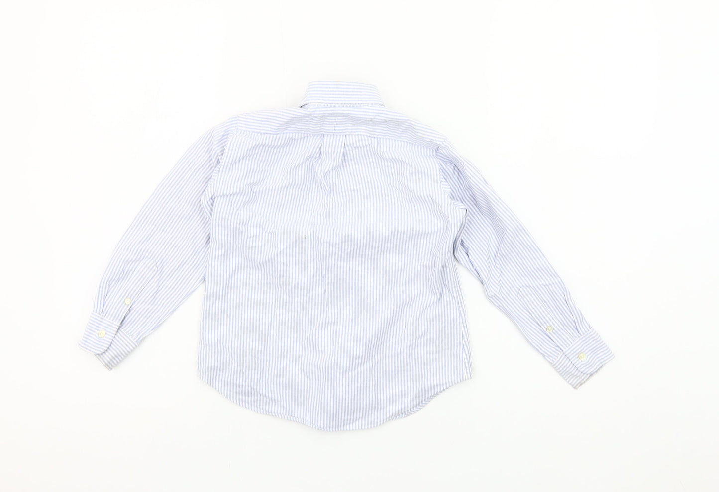 Ralph Lauren Boys Blue Striped Button-Down Long Sleeve Cotton Shirt 4 Years
