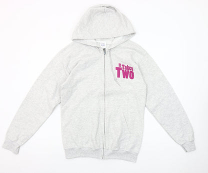 Gildan Women’s Grey Full Zip Hoodie Small It Takes Two Hairspray Tour