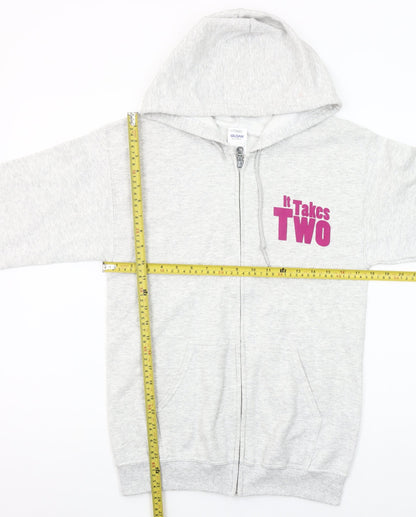 Gildan Women’s Grey Full Zip Hoodie Small It Takes Two Hairspray Tour