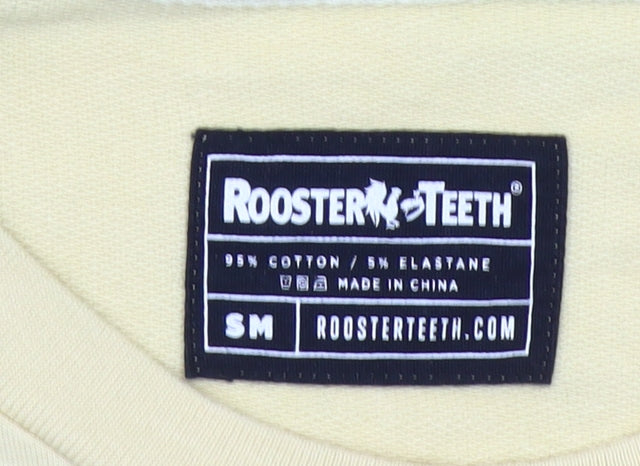 Rooster Teeth Men’s Beige Crew Neck Sweatshirt Size S Regular Fit Long Sleeve