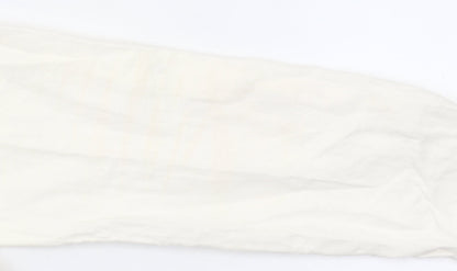 ONLY Women's Ivory Linen Blend Button-Up Shirt Size S
