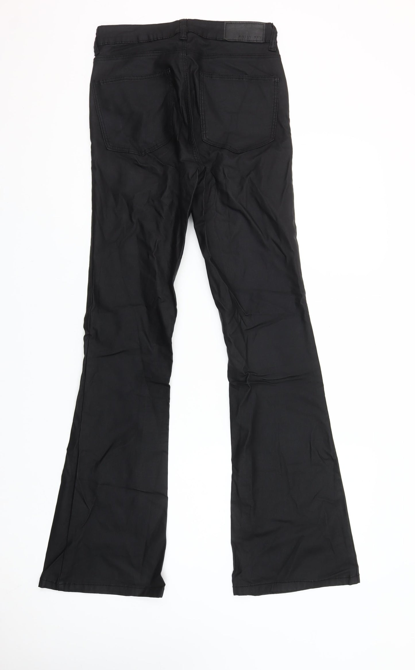 Noisy May Women's Black Flared Coated Trousers Size S