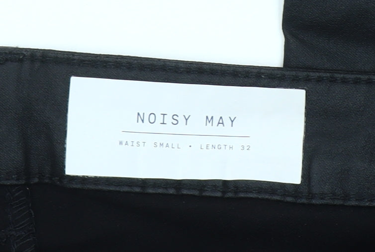 Noisy May Women's Black Flared Coated Trousers Size S