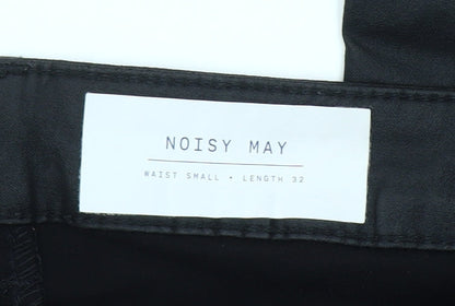 Noisy May Women's Black Flared Coated Trousers Size S