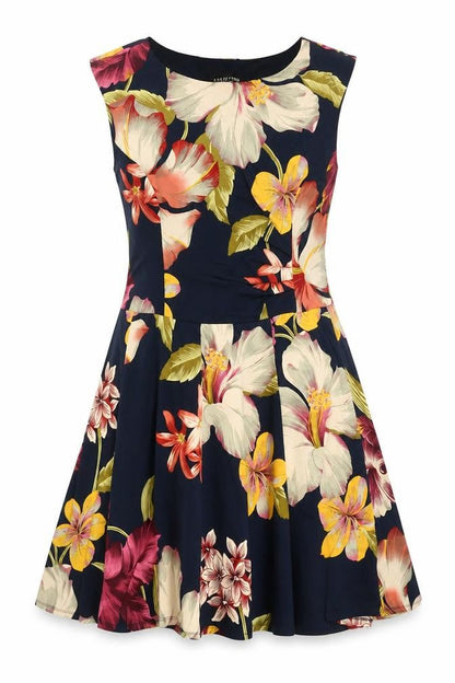 Perceptions New York Women's Multicoloured Size 12 Fit & Flare Floral Dress