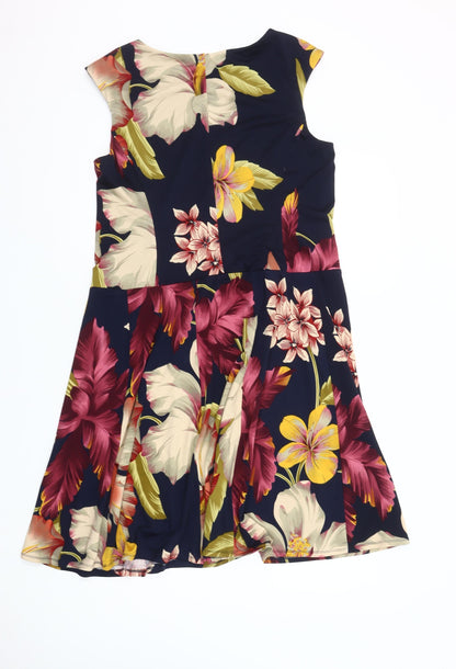 Perceptions New York Women's Multicoloured Size 12 Fit & Flare Floral Dress