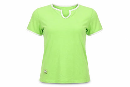 Missing Link Women's Green V-Neck Short Sleeve Slim Fit T-Shirt Size 8