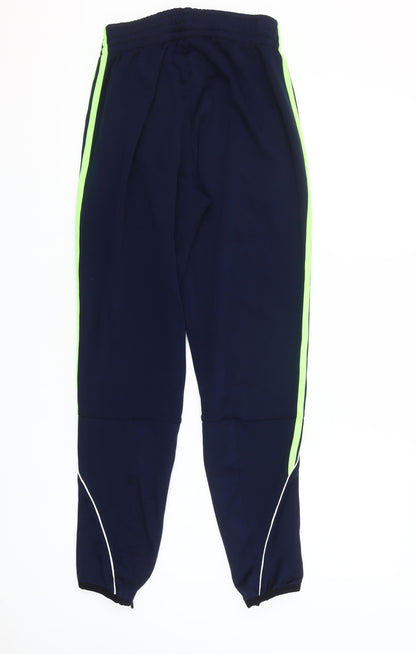 O'Neills Women's Navy Jogger Trousers Small Green Stripe Zip Ankle