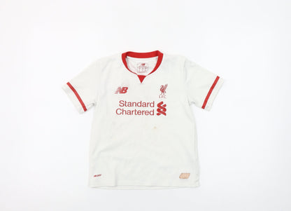 New Balance Boys White Liverpool FC Short Sleeve Football T-Shirt 4-5 Years