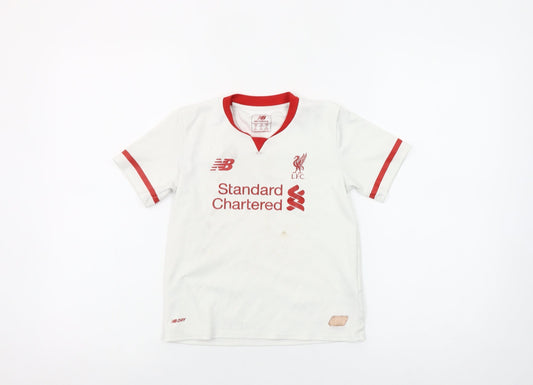 New Balance Boys White Liverpool FC Short Sleeve Football T-Shirt 4-5 Years