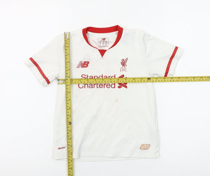 New Balance Boys White Liverpool FC Short Sleeve Football T-Shirt 4-5 Years