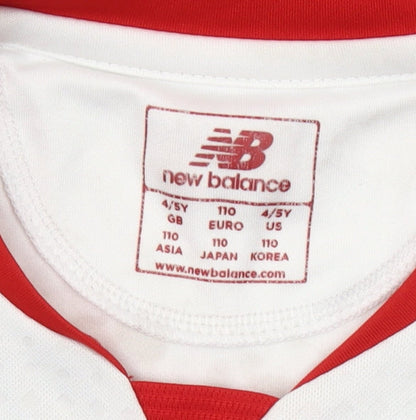 New Balance Boys White Liverpool FC Short Sleeve Football T-Shirt 4-5 Years