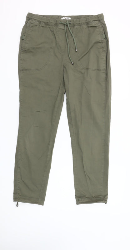 Punt Roma Womens Green Cotton Stretch Jogger Trousers Size S