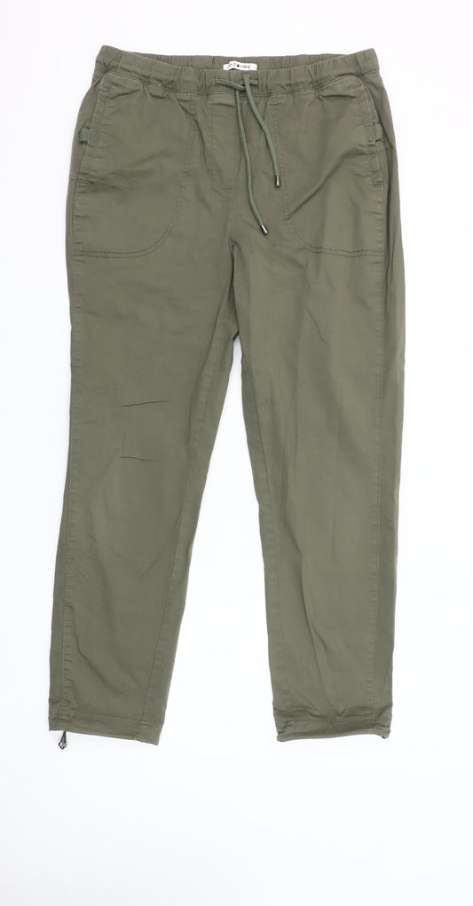 Punt Roma Womens Green Cotton Stretch Jogger Trousers Size S
