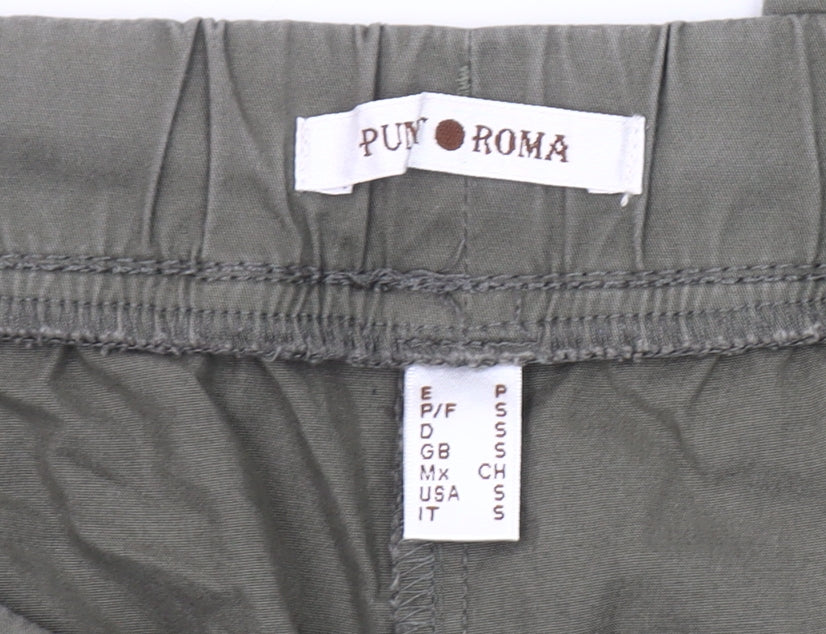 Punt Roma Womens Green Cotton Stretch Jogger Trousers Size S