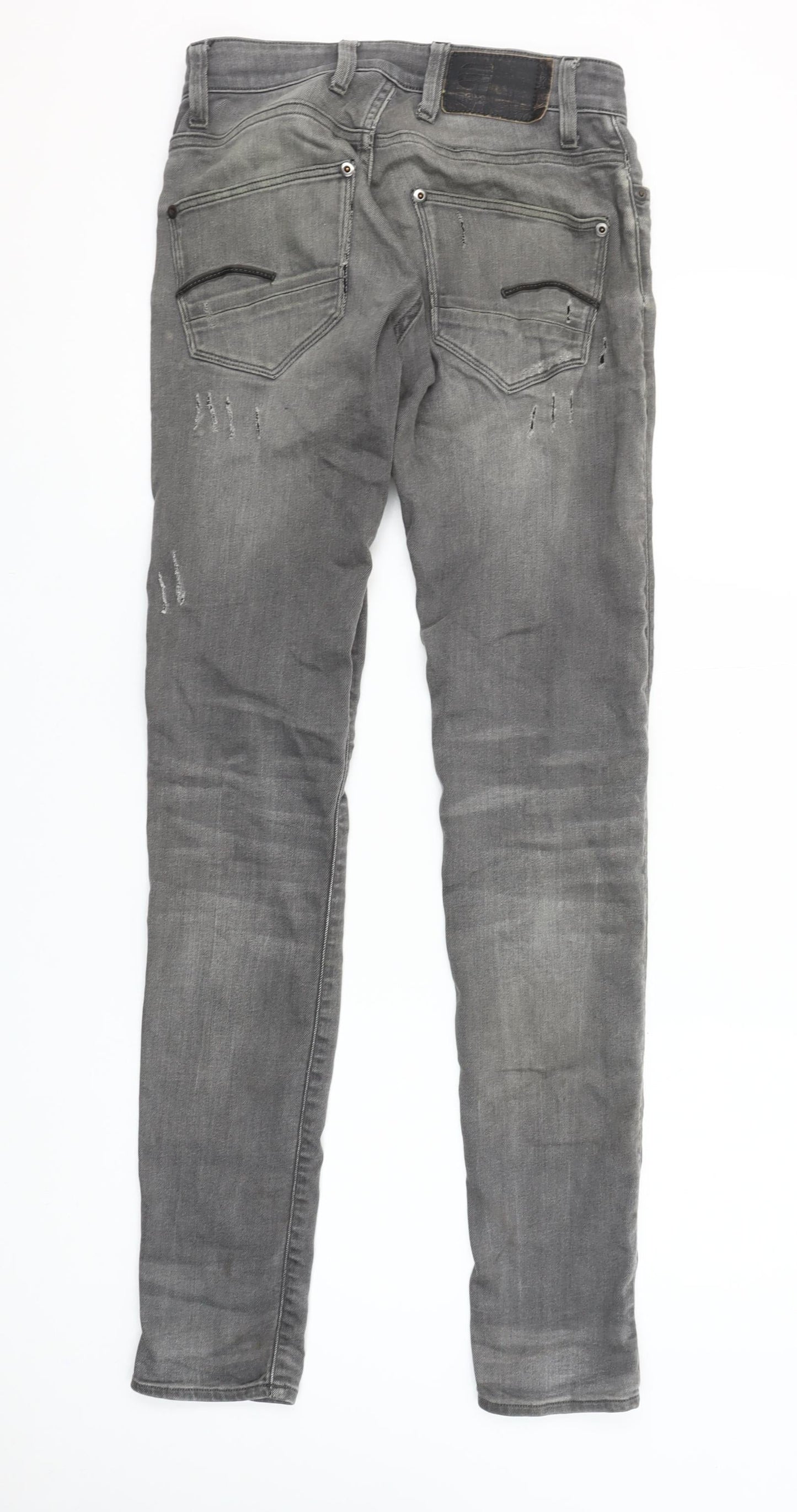 G-Star RAW Men’s Grey Revend Super Slim Distressed Skinny Jeans W26 L34