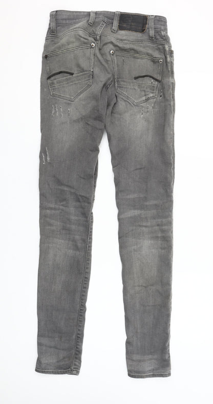 G-Star RAW Men’s Grey Revend Super Slim Distressed Skinny Jeans W26 L34
