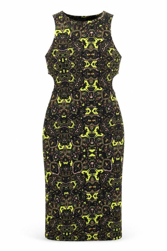Topshop Women's Multicoloured Bodycon Dress UK 8 Sleeveless Retro Style