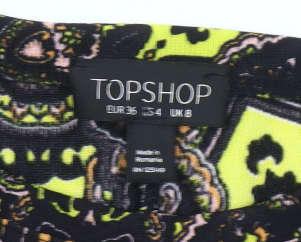 Topshop Women's Multicoloured Bodycon Dress UK 8 Sleeveless Retro Style