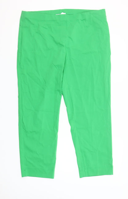 Gerard Women’s Green Cropped Trousers Size 20 Viscose Blend Stretch