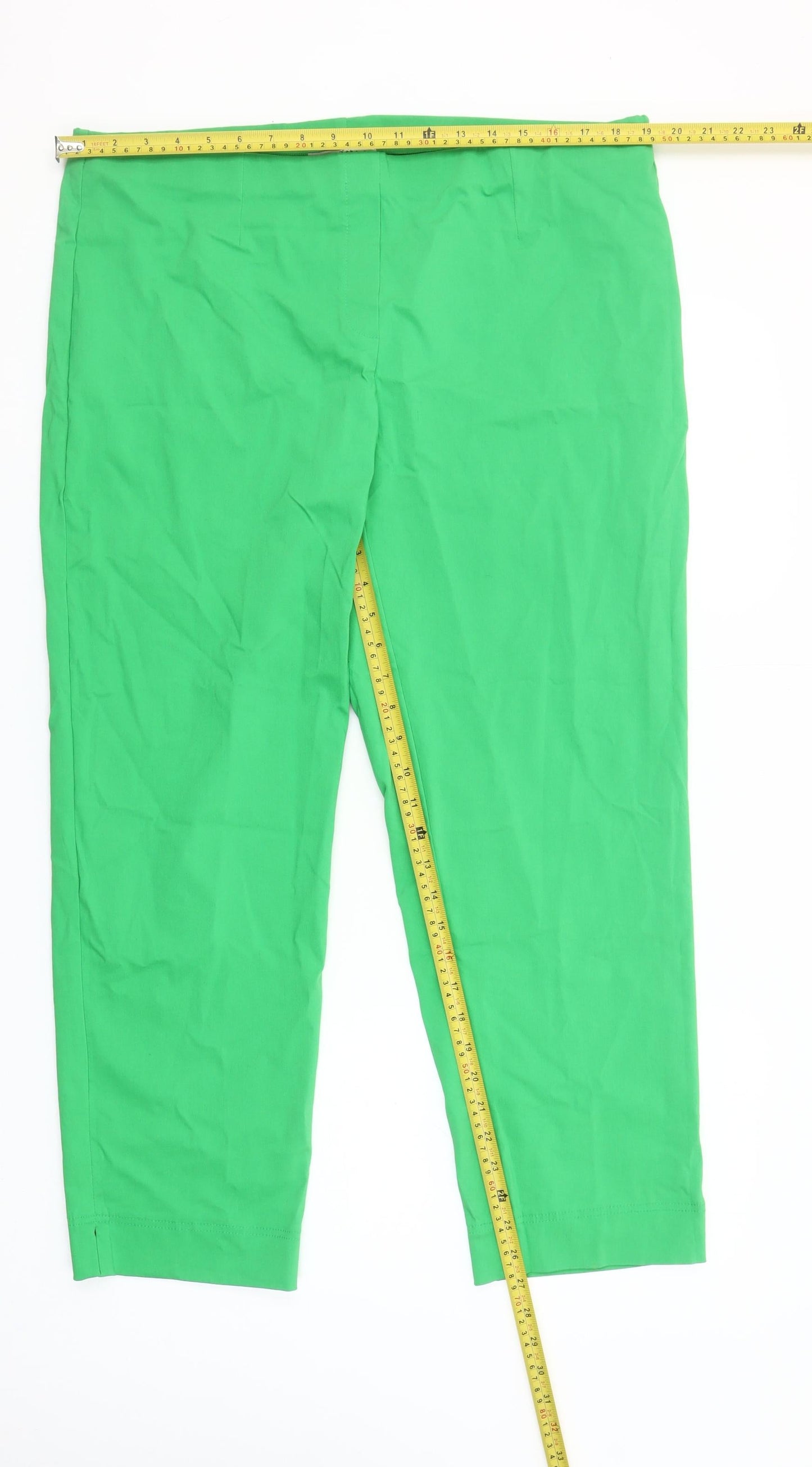 Gerard Women’s Green Cropped Trousers Size 20 Viscose Blend Stretch