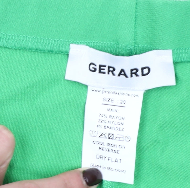 Gerard Women’s Green Cropped Trousers Size 20 Viscose Blend Stretch
