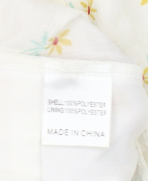 Sisters of the Tribe Women’s Ivory Floral Cropped V-Neck Blouse Size 14