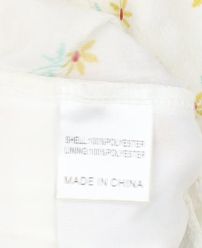 Sisters of the Tribe Women’s Ivory Floral Cropped V-Neck Blouse Size 14