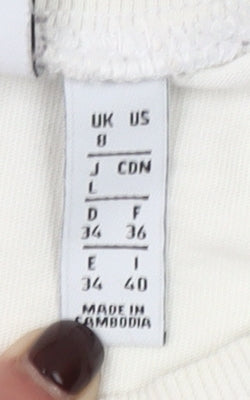 Womens UK Size 8 adidas White Basic T-Shirt