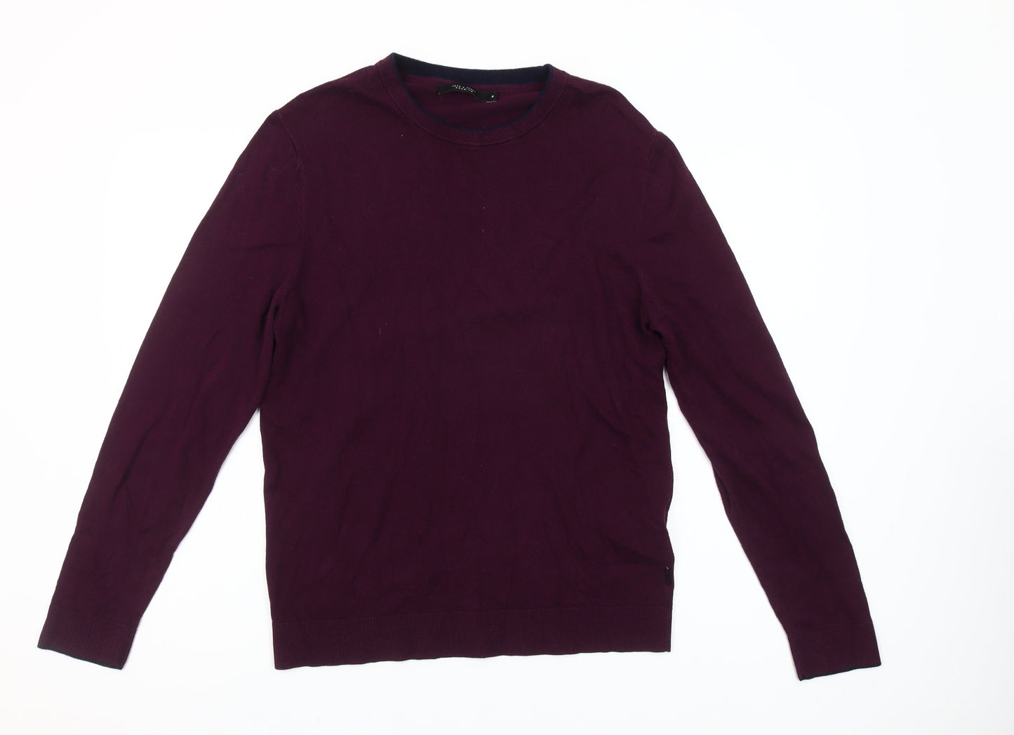Jack & Jones Men’s Purple Cotton Blend Crew Neck Jumper M