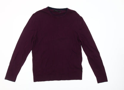 Jack & Jones Men’s Purple Cotton Blend Crew Neck Jumper M