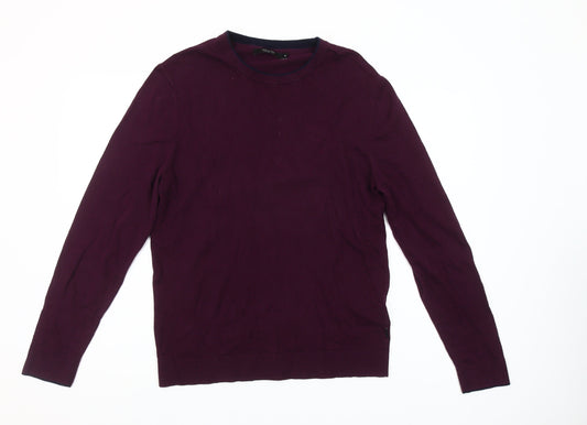 Jack & Jones Men’s Purple Cotton Blend Crew Neck Jumper M