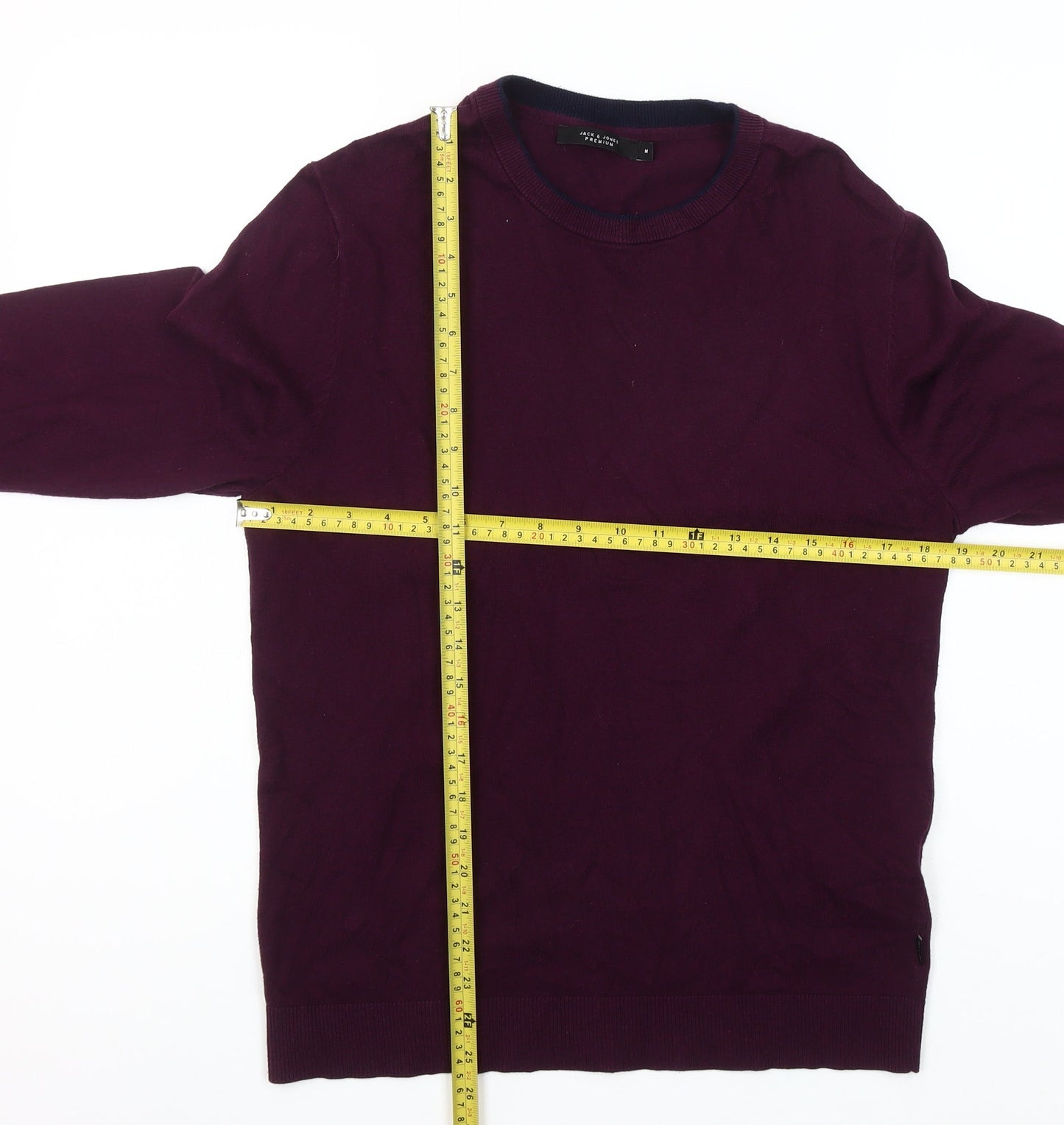 Jack & Jones Men’s Purple Cotton Blend Crew Neck Jumper M