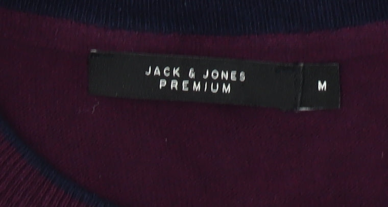 Jack & Jones Men’s Purple Cotton Blend Crew Neck Jumper M