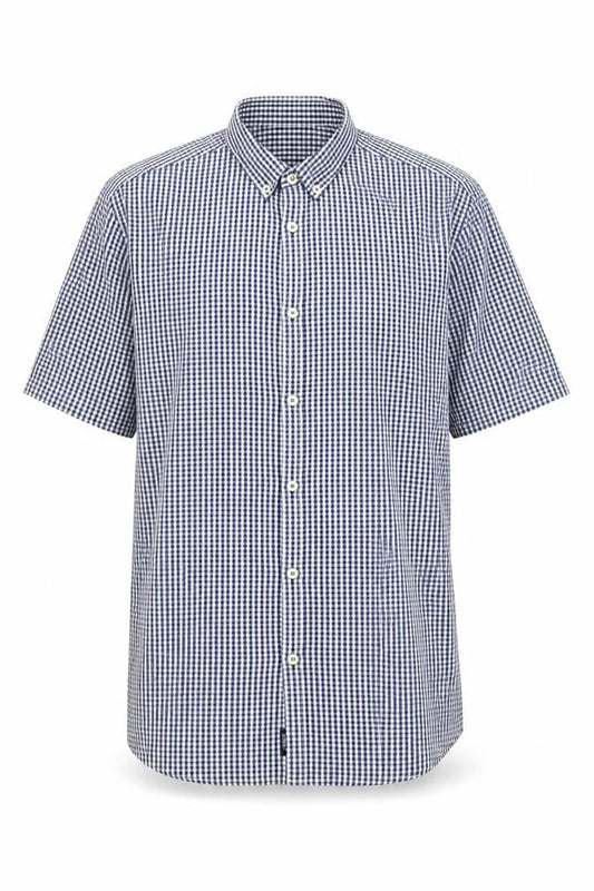 PRODUKT Men's Blue Check Cotton Long Sleeve Button-Up Shirt XL