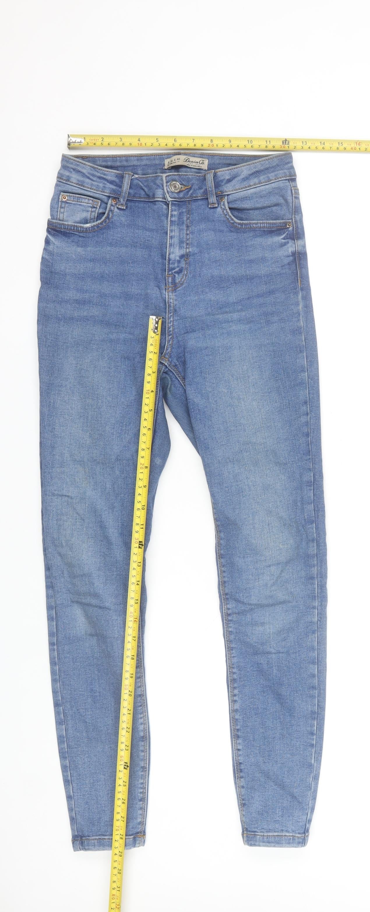 Denim Co. Women's Blue Skinny Jeans Size 8 Slim Fit Mid Rise Denim