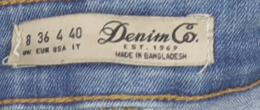 Denim Co. Women's Blue Skinny Jeans Size 8 Slim Fit Mid Rise Denim