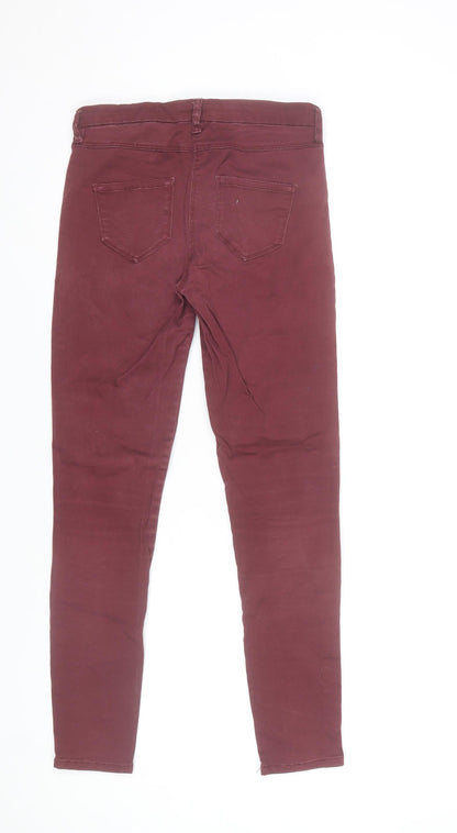 River Island Women's Red Skinny Jeans Size 8R Slim Fit Stretch Denim