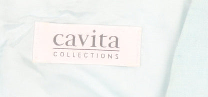 Cavita Collections Women's Blue Beaded Sheath Dress Size 12 Sleeveless