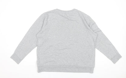 DKNY Jeans Women's Grey Sequin Logo Pullover Sweatshirt Size M