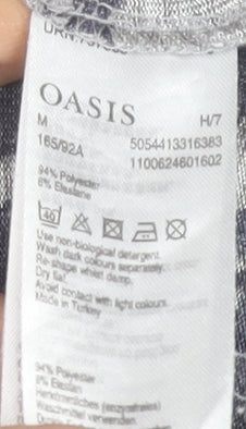 Oasis Women's Grey Floral Short Sleeve Jersey T-Shirt M