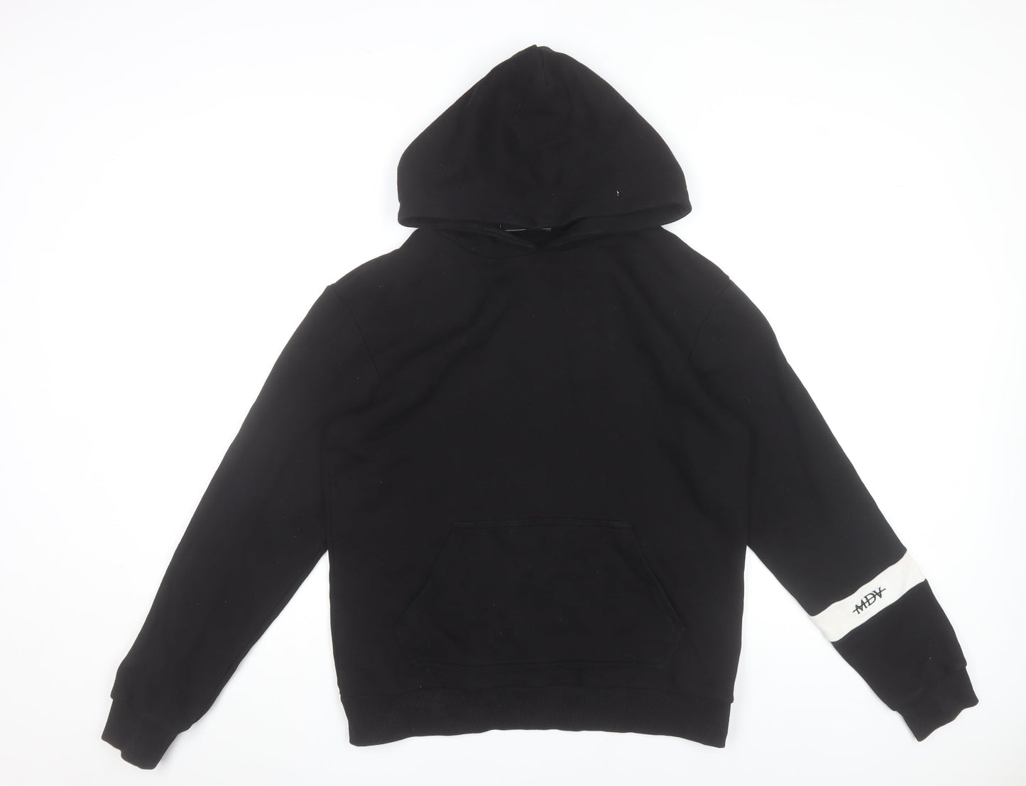 Manière De Voir Black Cotton Blend Pullover Hoodie Womens M