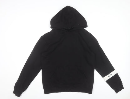Manière De Voir Black Cotton Blend Pullover Hoodie Womens M