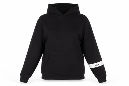 Manière De Voir Black Cotton Blend Pullover Hoodie Womens M